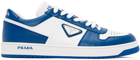 baby blue and white prada sneakers|Prada blue suede sneakers.